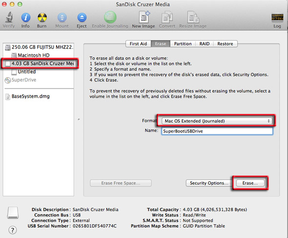 How to create a recovery disk drive for mac os x x